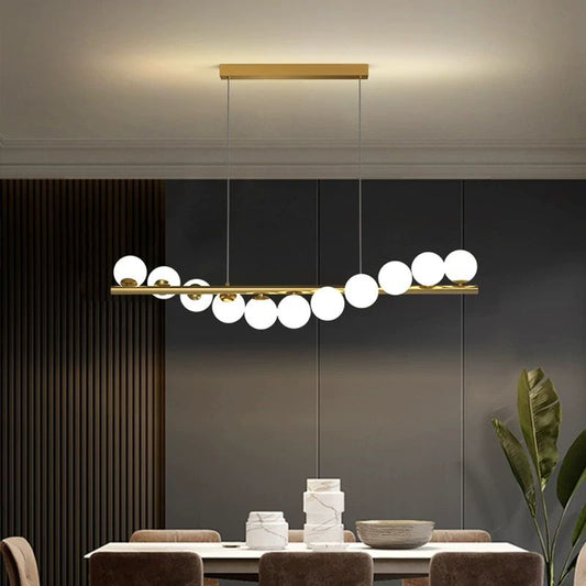 Lustră LED Modernă, 100cm, cu Bile de Sticlă, Model DM332-11 – Iluminat Suspendat Elegant pentru Tavanul Tău