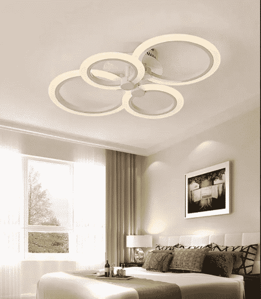 Lustra LED Elegantă 6601/2+2 Alb cu Telecomandă – Intensitate Reglabilă și Lumină Personalizabilă