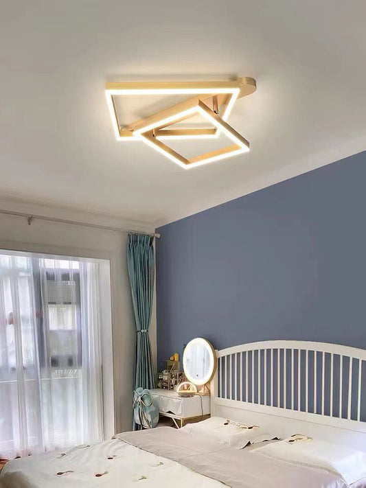 Lustră LED Modernă Auriu, Design Contemporan Cu Iluminare Eficientă – Ideală Pentru Dormitor