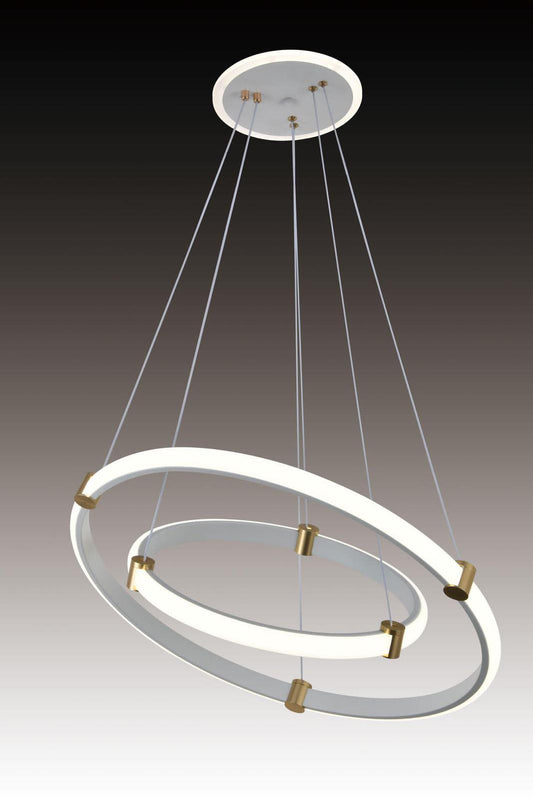 Lustră LED Suspendată Modernă Albă cu 3 Tipuri de Lumină – Iluminare Versatilă pentru Spații Elegante