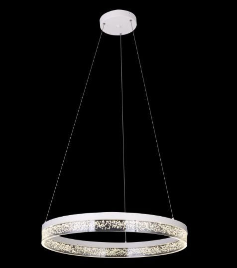 Lustră LED Suspendată de Lux, Design Modern Argintiu – Iluminare Elegantă pentru Spații Contemporane