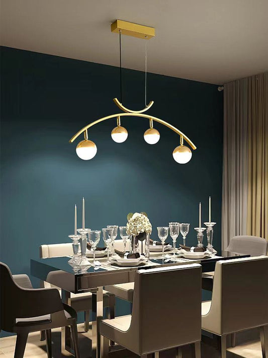 Lustră LED Tip Pendul Elegantă DM9051-4 Auriu – Iluminat Modern Și Design De Lux, Potrivită Pentru Spații Stilate