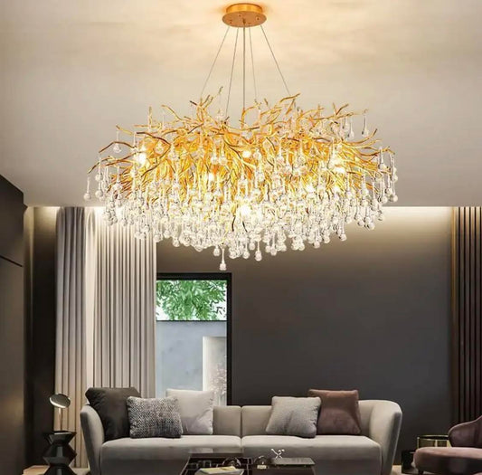 Candelabru LED, 80cm, design modern, DM Luxury Dining 800, Auriu