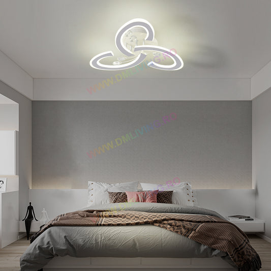 Lustră LED cu control prin telecomandă, design artistic, Dm Flower 3p Cr