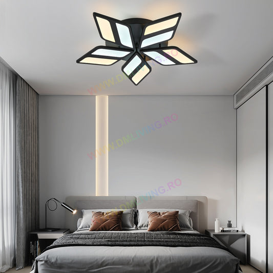 Lustră LED cu telecomandă, lumină reglabilă, DM :6630/5 BK