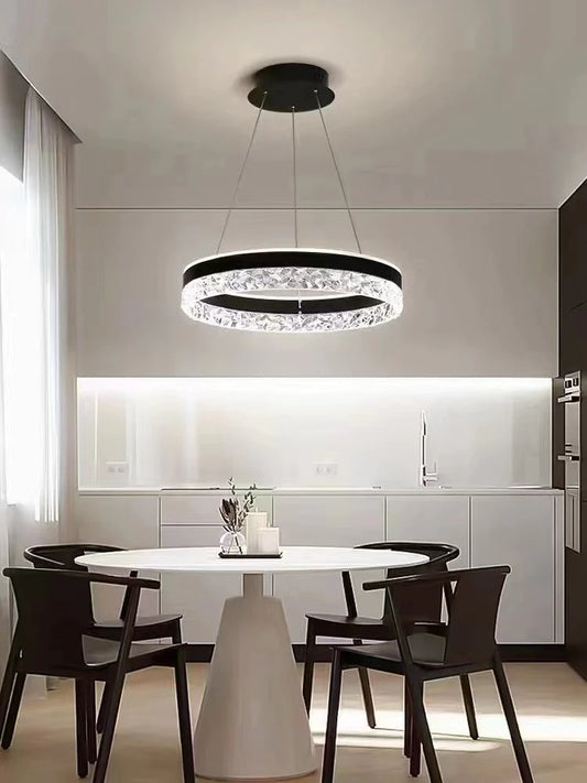 Lustră LED De Lux Tip Pendul DM1437BK Negru – Reglabilă Și Multifuncțională, Ideală Pentru Livinguri Și Birouri Moderne