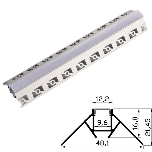 Profil Aluminiu pentru Rigips 2m colt exterior 48.1x21.45mm