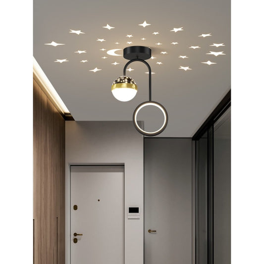 Plafonieră LED Elegantă cu Cer Instelat, DM9200 Negru, 30W – 3 Tipuri de Lumină pentru Un Decor Distins