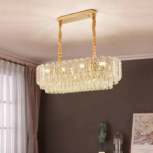 Candelabru DM98046-300x800, Textura Cristal, Metal, 8 X E27, Auriu