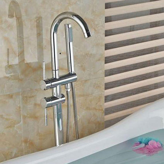 Baterie de Podea cu Cadru Rotund și Finisaj Cromat – Design modern și funcțional pentru un băi elegantă și rafinată.