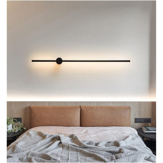 Aplica LED 100cm Negru, Design Minimalist – 34W cu 3 Tipuri de Lumină pentru Spații Moderne