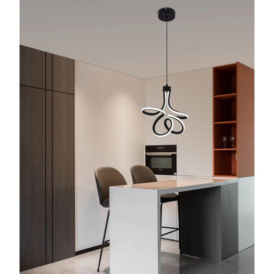 Candelabru LED Modern, Design Abstract și Temperatură de Culoare Variabilă, Model DM8044 – Iluminat Distins și Versatil pentru Living și Sufragerie, Negru