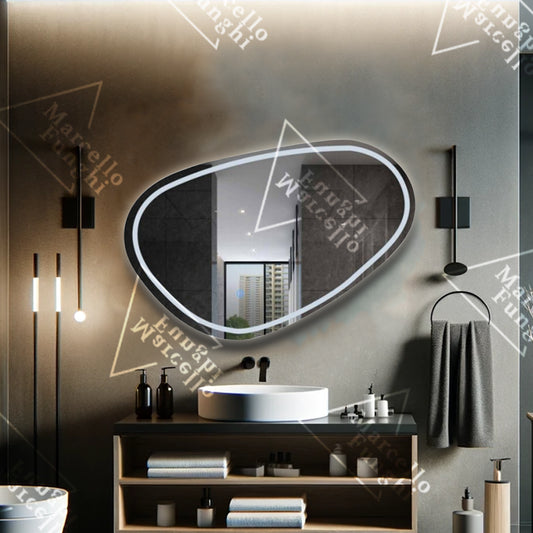 Oglindă LED Touch cu Sistem Dezaburire, 80x45 cm, Model W20 - Eleganță și Claritate Impecabilă pentru Baia Ta