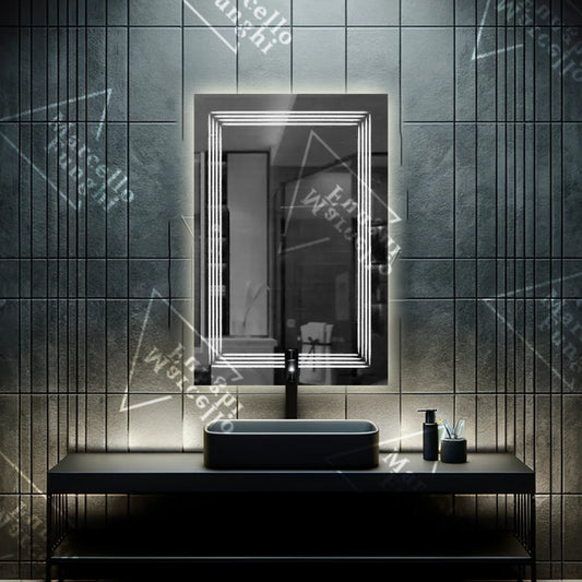 Oglindă LED Touch Elegantă, 60x80 cm, Model D033 - Performanță Perfectă și Design Modern pentru Baia Ta