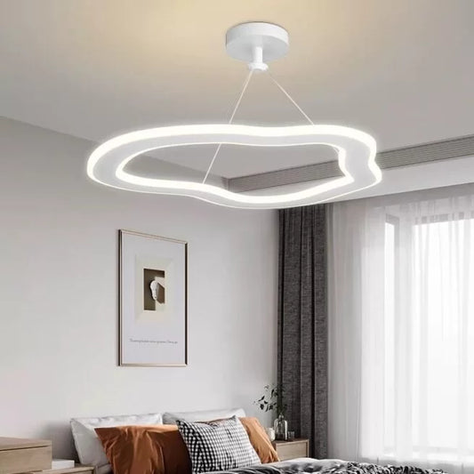 Lustră LED, Design Contemporan cu Lumină Variabilă și Eficiență Energetică, Model DM8058 Alb – Iluminat Elegant și Impecabil pentru Casa Ta