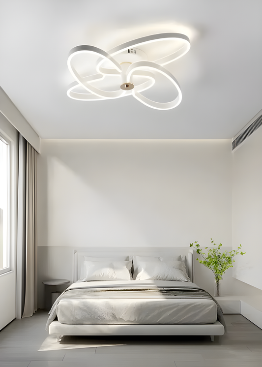 Lustră Modernă Alb/Auriu DM9874 – Telecomandă, 288W, 3 Tipuri de Lumină, Intensitate Reglabilă, – Eleganță și Funcționalitate