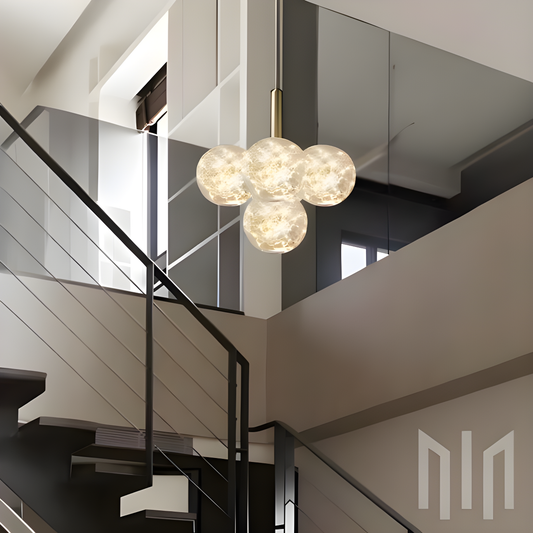 Lustră de Lux Suspendata cu 4 globuri 36W, 33CM, Modernă 3000K, DM-G3503/5 – Iluminat Elegant pentru Spații Contemporane