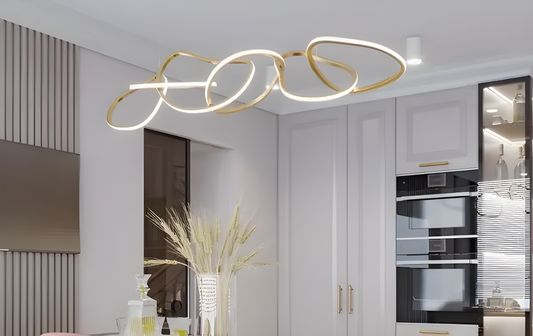 Pendul de Lux Auriu, Cu Telecomandă, 3 Tipuri de Lumină, Înălțime Reglabilă, 119W, Model DM9119/5