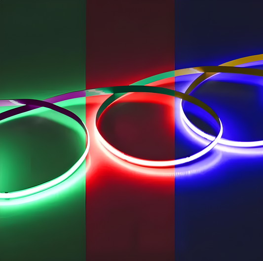 Bandă LED COB RGB Premium – Iluminat Fascinant cu 22W/M pentru Atmosferă Dinamică, 5m/Rola, 24V