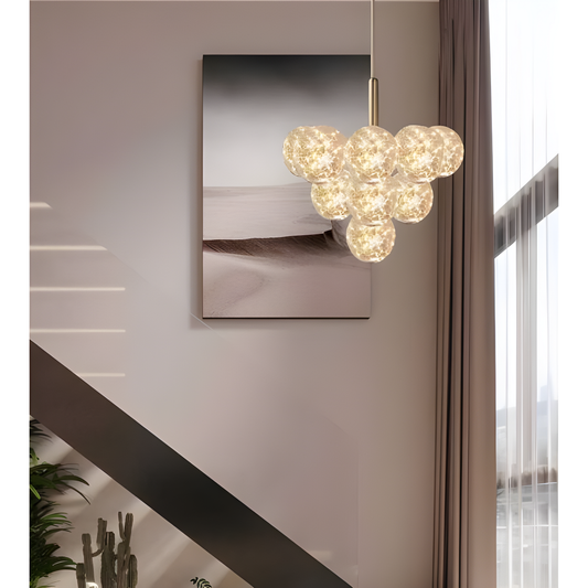 Lustră Premium Suspendată DM Living cu 9 Globuri, 90W, 50CM, Design Modern 3000K, DM-G3503/13 – Soluție Distinsă pentru Amenajări Interioare