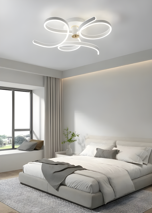 Lustră de Lux Alb/Auriu DM9870 – Telecomandă Inclusă, 3 Tipuri de Lumină, Intensitate Reglabilă, 360W, – Iluminat Distins pentru Spații Interioare