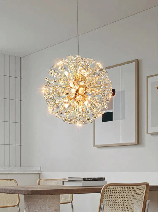 Lustră LED Elegantă Auriu DM3350/500 – Cristale Strălucitoare pentru Iluminare Luxoasă în Camerele de Zi