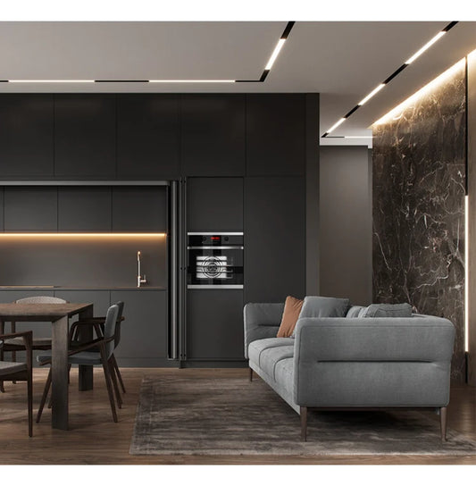 Proiector LED Modern cu Șină Magnetică de Lux Negru – Iluminare Neutră pentru Spații Contemporane