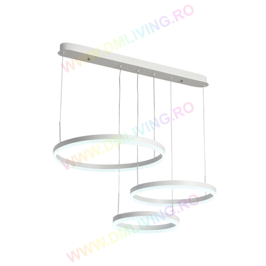 Lustră LED suspendată, design circular, 1795-WH