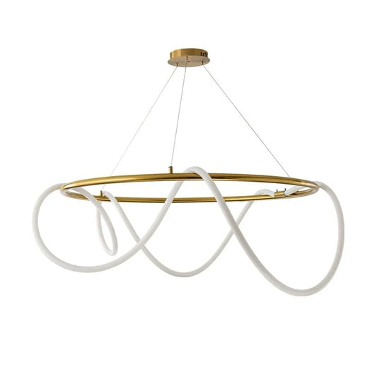 Lustră Pendul LED, 80cm, Design Ondulat Contemporan, Model DM60040-800 – Iluminat Modern și Rafinament pentru Tavanul Tău