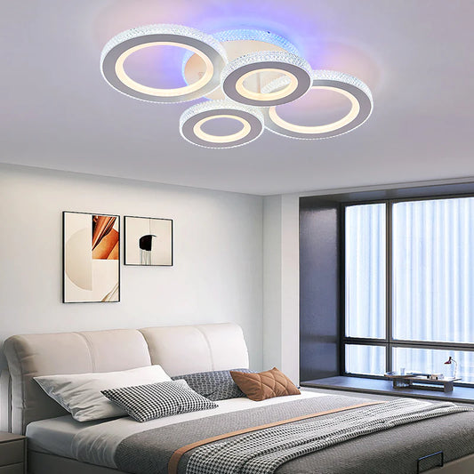 Plafonieră LED cu inele suprapuse, design modern și iluminare eficientă – DM600-2+2 – Ideală pentru orice spațiu contemporan.