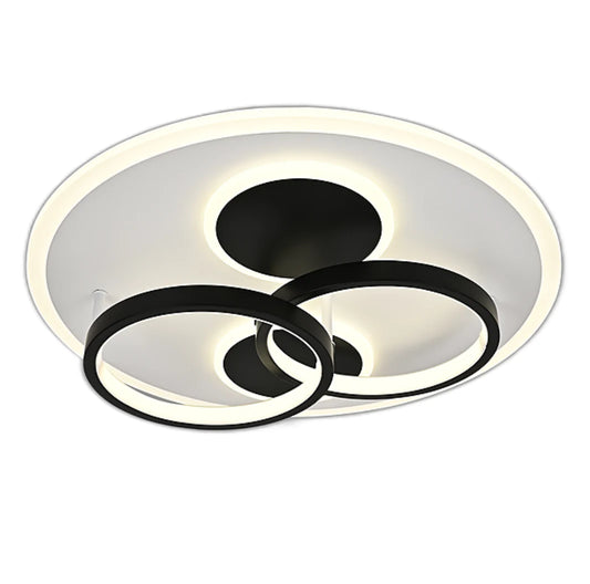 Lustră LED, design circular modern, DM9057/R, Negru/Alb