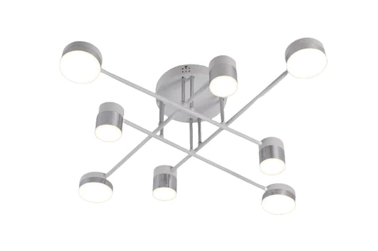 Lustră LED modernă, cu 8 surse de iluminare, DM9031-8, Alb/Gri