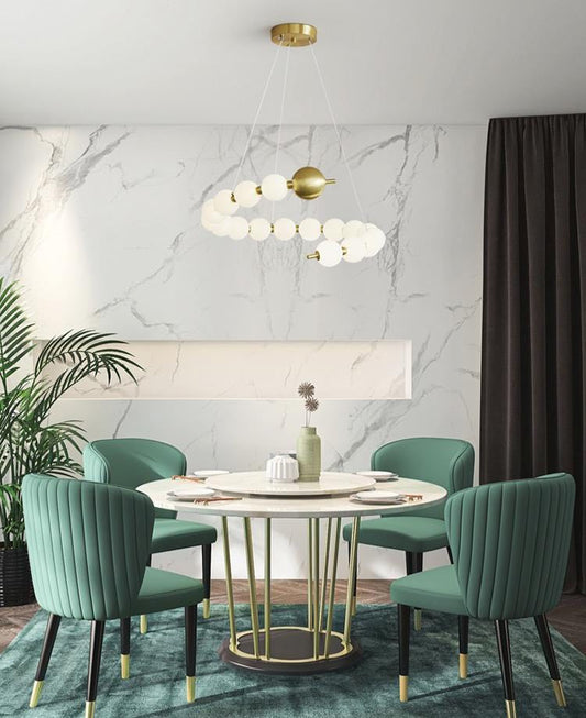 Candelabru LED Luxos cu Globuri și Design Elegant, DM788-10 S, Auriu – Rafinament și Funcționalitate în Orice Cameră
