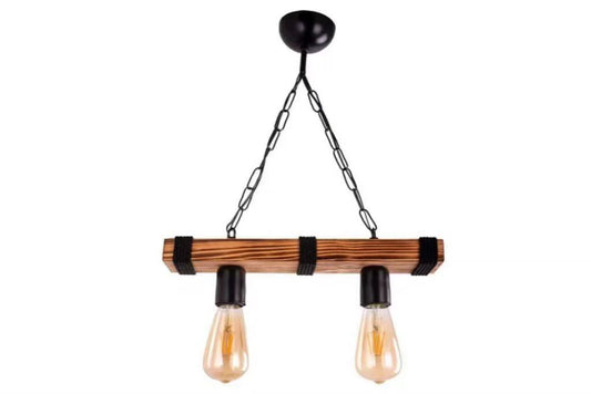Pendul Rustic DM Living, Model DM5718-2, Design Elegant Cu 2 X E27 – Înălțime Reglabilă Și Finisaj Negru Premium