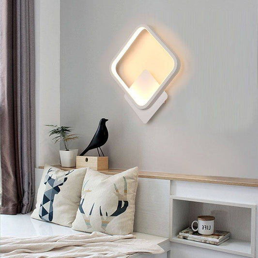 Aplică LED, design geometric modern, DM28, Alb