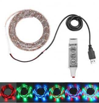 Kit banda LED RGB cu USB 1m, iluminare TV