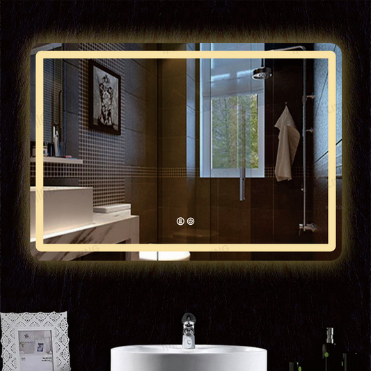 Oglindă LED Elegantă 80x60cm Model DM037Y – Design Sleek cu Funcție de Dezaburire și Iluminare de Fundal