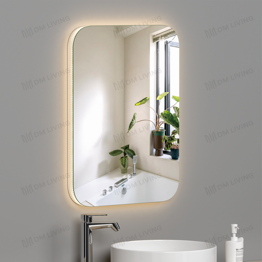 Oglindă LED Dreptunghiulară 50x70cm DM038 – Iluminare de Fundal și Funcție Dezaburire pentru Baia Ta