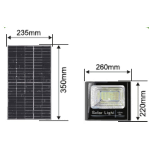 Proiector cu Panou Solar Monocristalin si telecomanda - 100W/6500k