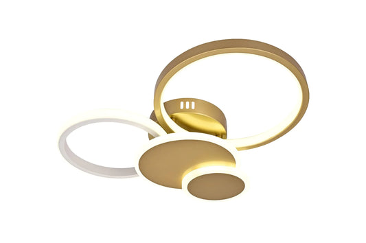 Lustra LED DM9035, Cu Telecomanda, 3 Tipuri De Lumina, Intensitate Reglabila, 86W, Auriu