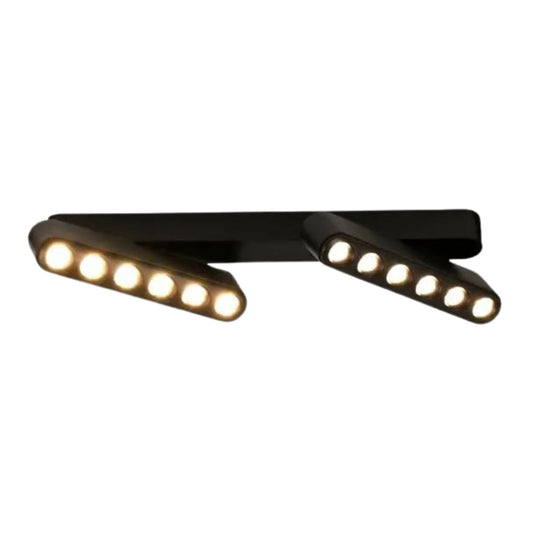 Grila LED Dubla Reglabila, Sina Magnetica Aplicata, Lumina Neutra, 12W, 2LM-S5, Negru