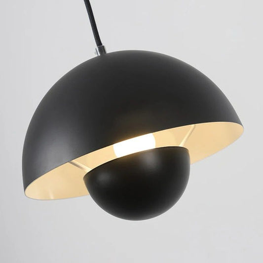 Lampă pendul semisferică, modernă, în stil nordic pe cablu DM9202/230 E27, Metal Negru