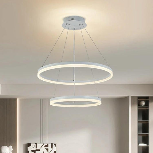 Lustră LED Contemporană Circulară DM 1719/500-WH, Alb – Iluminat Modern pentru Spații Elegante