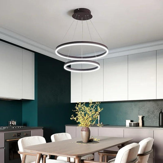 Lustră LED, design contemporan circular, DM 1719/500-BK, Negru