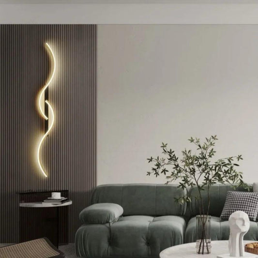 Aplică LED, 60cm, design minimalist, Negru+Auriu