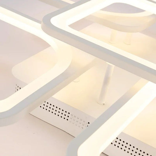 Lustră LED cu telecomandă, design contemporan, G 3374 /3+2, Alb
