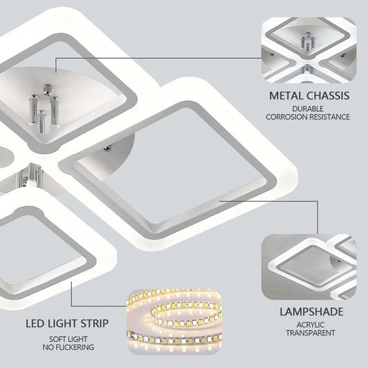 Lustră LED, design contemporan cu telecomandă, 3343 -4+4