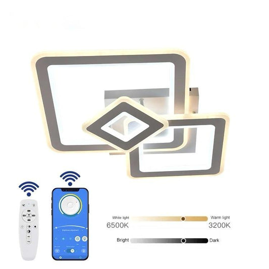 Lustră Modernă LED cu Telecomandă Alb – Design Contemporan pentru Livinguri Stilate și Elegante