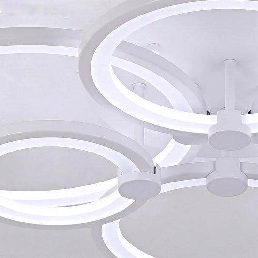 Lustră LED de Lux, Design Circular cu Iluminare Eficientă și Control prin Telecomandă – Ideală pentru Spații Elegante