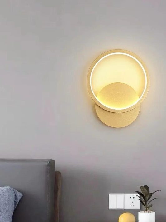 Lustra LED, design circular suprapus, Auriu